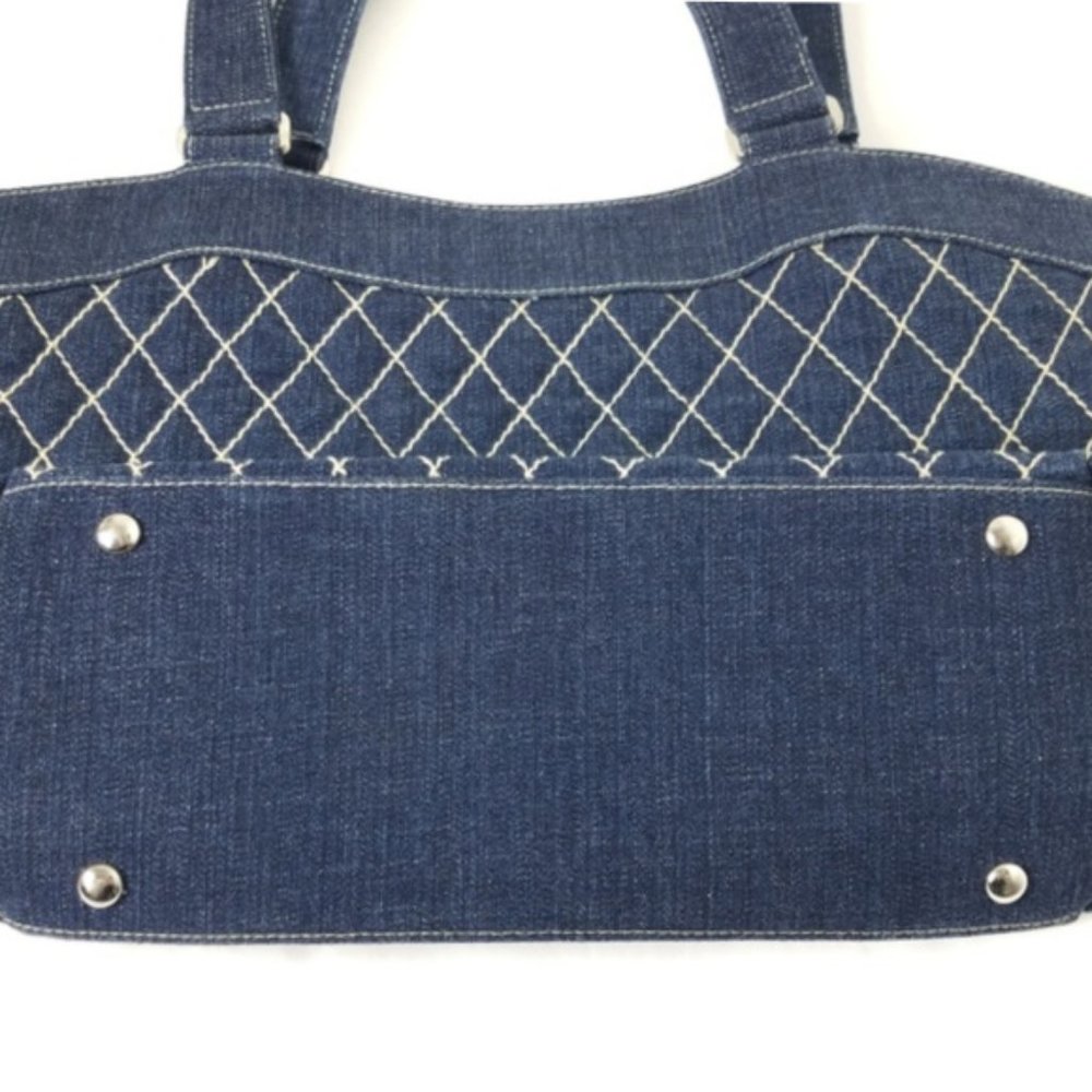 Vera Bradley Quilted Blue Denim Shoulder Bag - Picture 7 of 8